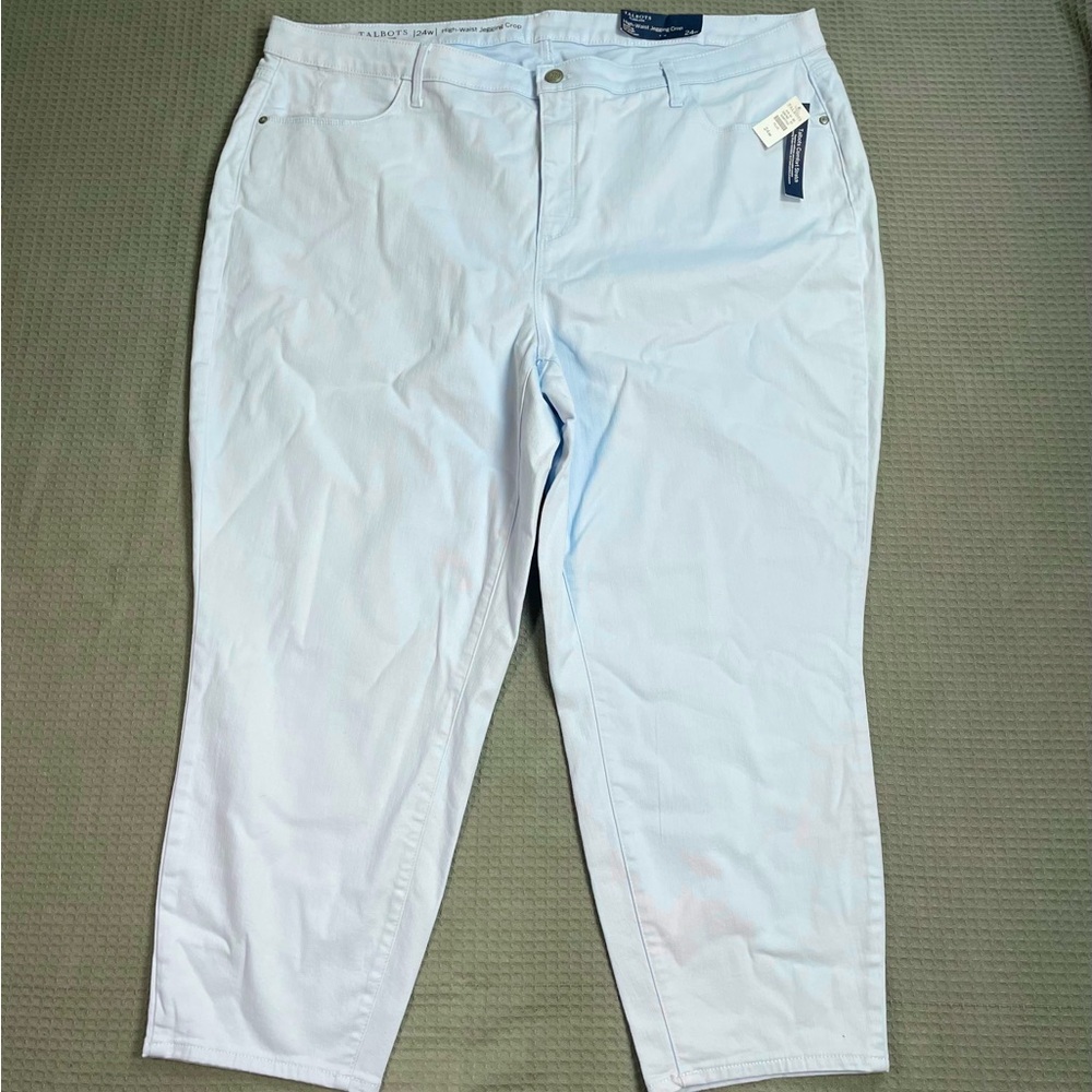 New Talbots Flawless Jegging Crop Jeans 24W Pale Blue Slimming Stretch